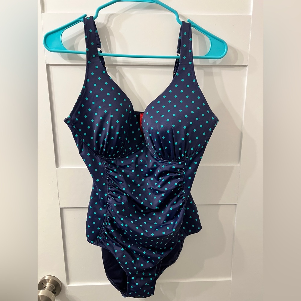 Spanx Polka Dot One-Piece Swimsuit size 14